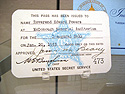 Security pass from Dwight D. Eisenhower's Inaugural Ball