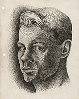Self-Portrait, graphite sketch of the artist in profile