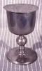 Pewter chalice and paten