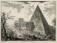 The Pyramid of Caius Cestius, with the Porta San Paolo and Adjoining Road