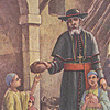 Charles Cardinal Lavigerie feeding the Arab orphans of Algieria