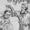 Philip baptizing the Queen's Eunich [sic] in the desert