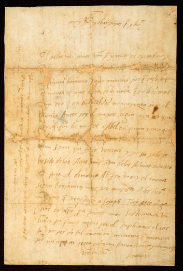 Autograph letter, signed. Oñate, 19 May [1551]