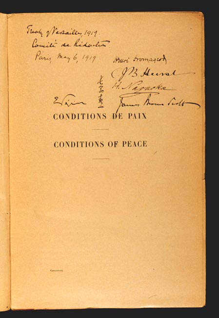The Versailles Treaty, inscribed