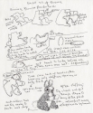 Toy cutting diagram, showing method of assembly of a small toy rabbit