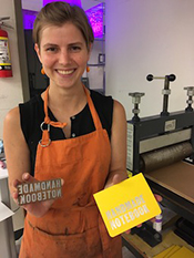 Lauren Emeritz shows off her printing skills in the Maker Hub