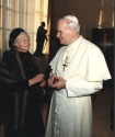 Anna M. Brady. Photograph of Brady with Pope John Paul II