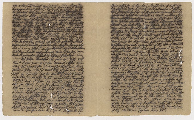 two leaves of a handwritten 1761 sermon after conservation
