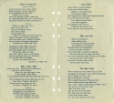 The two inside pages of the Georgetown University "Cheer and Song Sheet." The pages contain typewritten lyrics for five songs in blue ink.