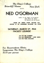 Poster for a Ned O'Gorman reading