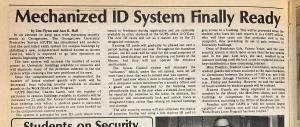 Newspaper clipping about new ID system.