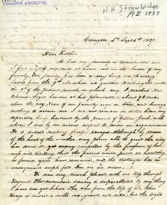 Page one of a handwritten letter.