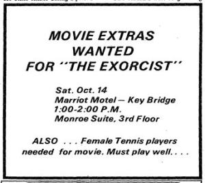 Ad for "Movies Extras" including good tennis players