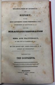 Report on the Mattingly Miracle title page