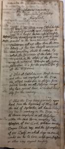 Request for modification of Sabbath rules for enslaved people in Maryland, p1