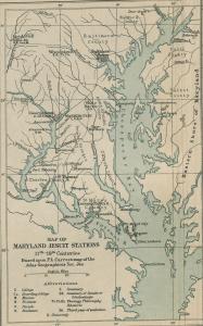 Map of Jesuit Stations in Maryland, 1907