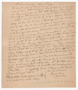 Letter by an enslaved man Thomas Brown asking if he could buy his freedom from the Jesuits