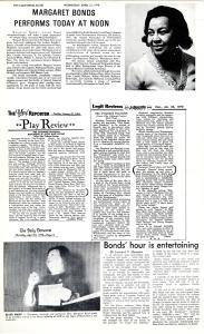 Newspaper clippings about Margaret Bonds