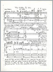 Mark Fax opera music manuscript for Till Victory is Won