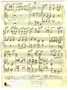 music manuscript for Golden Precepts by Ruth Norman
