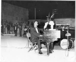 Photograph of Duke Ellington's Orchestra playing in Amman, Jordan, 1963.