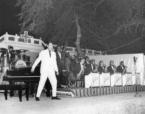 Photograph of Ellington and his band performing in Lahore, 1963