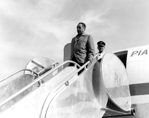 Photograph of Ellington arriving at the Lahore airport, 1963