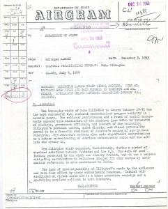 U.S. Department of State Report on Ellington Lahore Visit, 1963