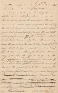 Letter (p. 2) from John R. Thompson requesting new mortgage on 1838 sale, January 27, 1859