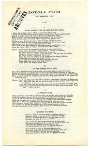 Loyola Club reprint of “Down Where the Swanee River Flows,” written by Stephen Foster 