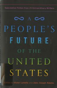 A People's Future of the United States, lettering in rainbow order on a black background