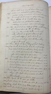 Financial record showing the hiring out of Gabe by Jesuits beginning on October 13, 1827 