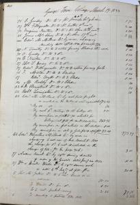 Financial record showing payment of slave agent's fee towards student tuition, 1833