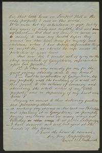 First page of a handwritten letter from E.D.E.N. Southworth, 1858