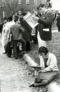 Photograph of the scene outside the White House shortly after President Kennedy was assassinated