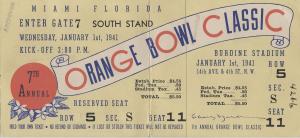 Ticket from the Orange Bowl