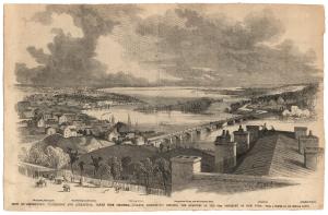 Panoramic engraving of the Georgetown port and neighborhood as seen from the roof of Gervase Hall, 1861