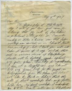 Letter from Vivian Hosking to Summers, 1927