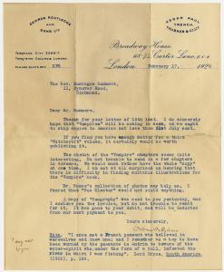 Letter from William Stallybrass to Montague Summers, 1928