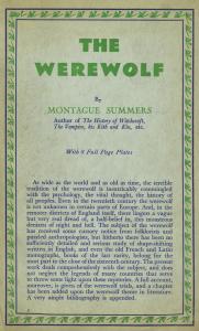 Dust jacket of the first edition of "The Werewolf"