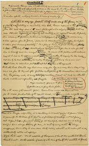 Manuscript draft from chapter 1 of Summers' History of the Gothic novel