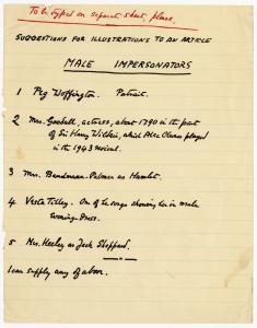 Male Impersonators, list of illustrations