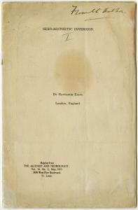 Sexo-Aesthetic Inversion by Havelock Ellis, 1913