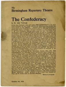 "The Confederacy", theatrical history by Summers, 1920