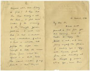 Letter from Robert Gale Noyes to Montague Summers, 1936