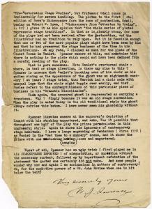 Letter from William John Lawrence to Montague Summers, 1932
