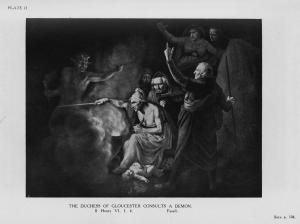 Illustration "The Duchess of Gloucester consults a demon" from The Geography of Witchcraft, 1927