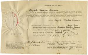 Augustus Montague Summers, Declaration of Assent, 1908