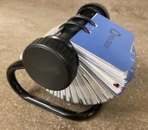 Photograph of a closed Rolodex