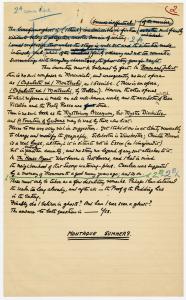 Manuscript preface to Six Ghost Stories, by Montague Summers, page two